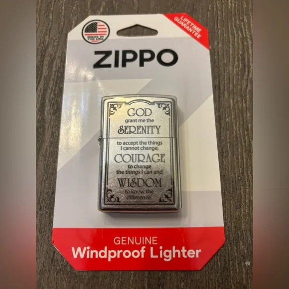 Zippo wind proof lighter, Serenity Prayer, brand new - Picture 1 of 3